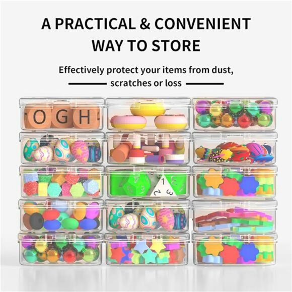 Clear Bead Organizer Box with 31 Plastic Storage Containers for Jewelry Crafts - Picture 5 of 8